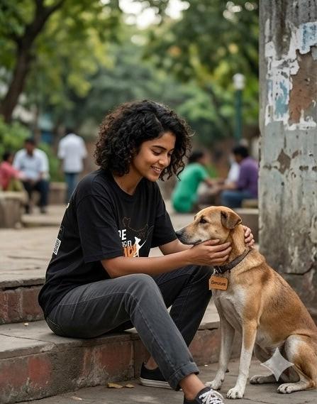 Be Their Voice Awareness T Shirt Sitting With Dog