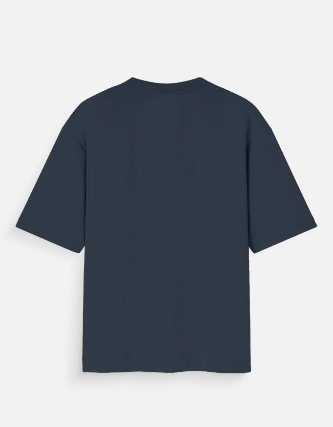 Navy blue t-shirt on a white background