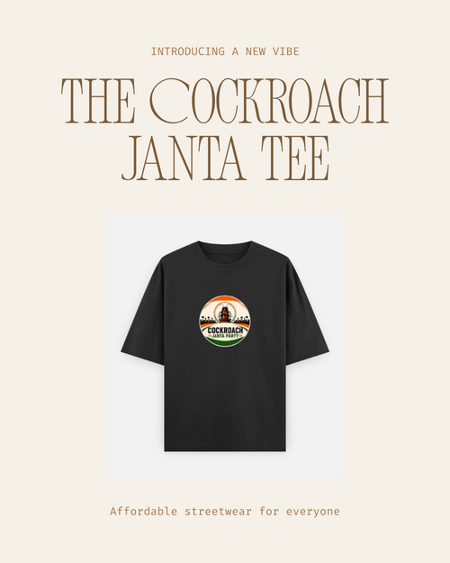 CockRoach Janta Tee – Affordable graphic tshirt India lightweight streetwear front view
